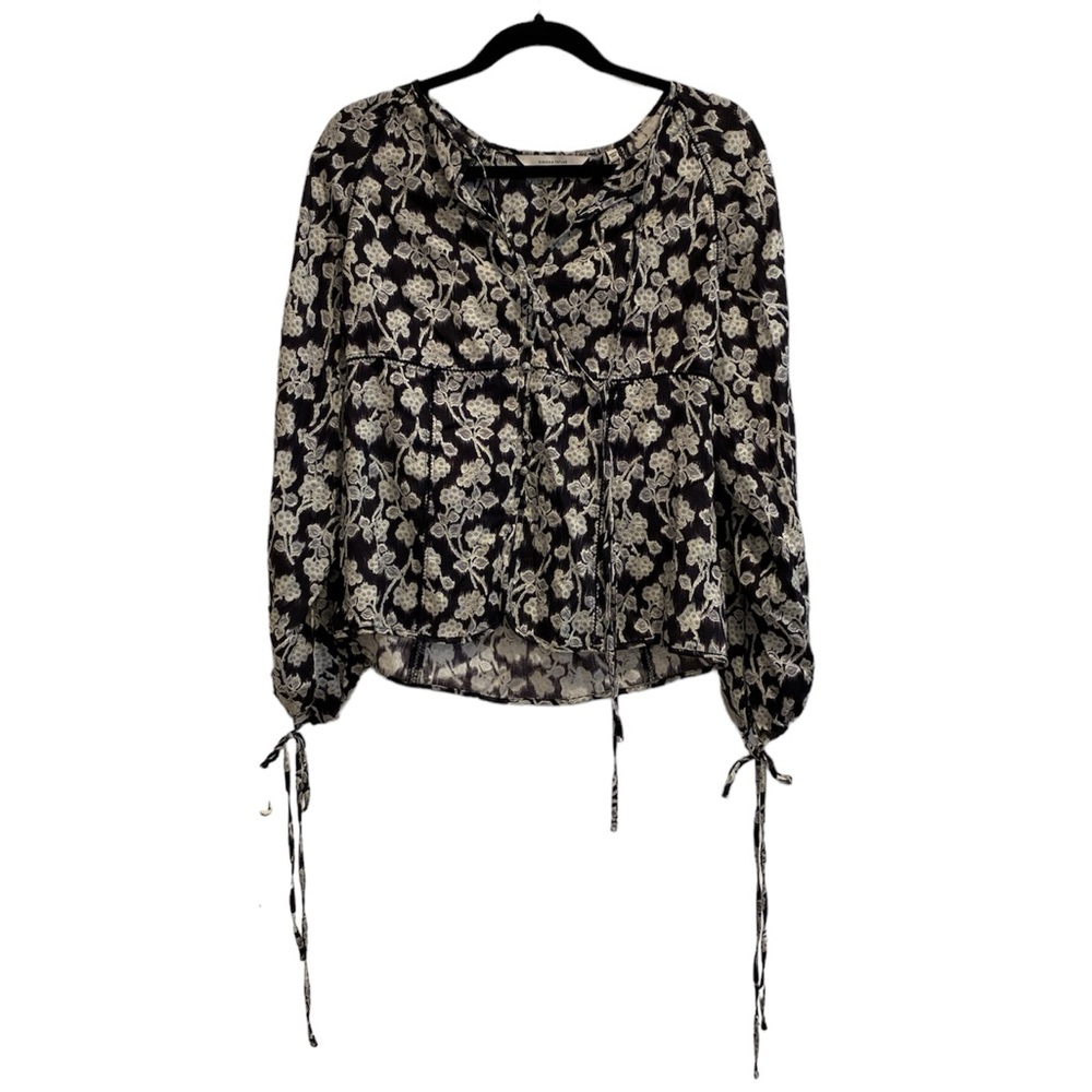 Rebecca Taylor Alicia Top Long Sleeve Buttoned Floral Blouse Size 8 NWT